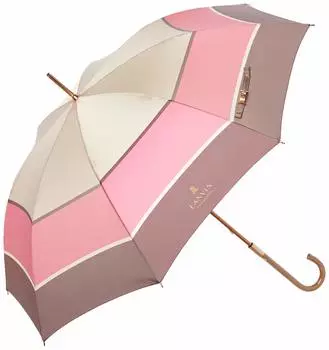 LANVIN COLLECTION Rain Long Umbrella Lightweight 58cm Color Block Pink 4522408972391 Pink Outer rib length 58cm [Moonbat] Yarn-dyed Women s розовый