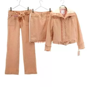 LANVIN en Bleu Made in Japan Wool Blend Riders jacket Setup 38 3 piece Women Used