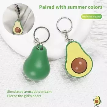 Lanyard Keyring Avocado Massage Bead Keychain Bag Pendant Fun Fruit Pendant Student Avocado