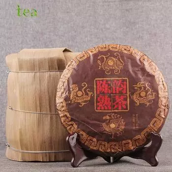 Лао Пуэр Мэнхай Чэньюнь Приготовленный чай Пуэр Приготовленный чай Юньнань Специальный пакет из 7 пирожных из цельной бамбуковой скорлупы