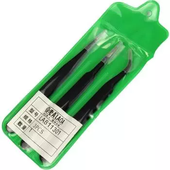 LAOA 3 в 1 пинцет из нержавеющей стали с острыми и изогнутыми концами, набор инструментов для ремонта, пинцет для точной пайки