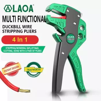 LAOA 4 в 1 Duckbill Wire Stripper Многофункциональные плоскогубцы для зачистки проводов Кусачки для резки кабеля Регулируемые плоскогубцы для электрика
