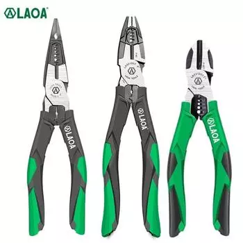 LAOA 6 в 1 Многофункциональные плоскогубцы с длинными носами CR-V Материал 8-дюймовые кусачки Электрик Инструмент для зачистки проводов Резак для кабельных наконечников Щипцы для клемм