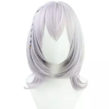 LAOBAO Cosplay Wig Noelle Noelle Silver Holy Knights Gray Bob Braided Long Hair Twintail Wig Heat Resistant Disguise Wig Costume Accessory Party