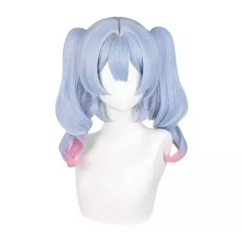 LAOBAO Rabbit Hole Косплей Парик Двойной Хвост Светло-Голубая Розовая Сетка Парик Смешанного Цвета Градиент Длинный Кудрявый Термостойкий Маскирующий Парик Костюм Аксессуар Вечеринка