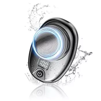 LAOSEP маленькая портативная высокоскоростная вращающаяся электробритва с 6 лезвиями для гладкого бритья, ванна для бритья со светодиодным дисплеем, перезаряжаемая, водонепроницаемая, IPX7, можно мыть в сухом и