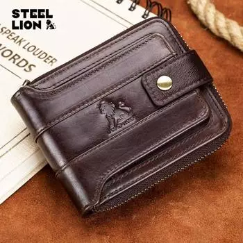LAOSHIZI Мужской кошелек Роскошный кошелек для мужчин Дизайнерский кошелек Rfid-гравировка Мужской кошелек Держатель для кредитных карт Кошелек для мужчин Сумка для денег коричневый
