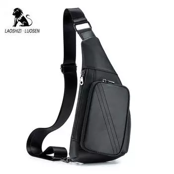 LAOSHIZI Повседневная модная сумка через плечо из воловьей кожи, мужская кожаная сумка через плечо с зарядкой через USB, дорожная сумка, мужской рюкзак коричневый
