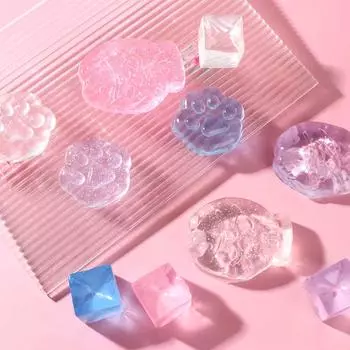 Лапа Рыбы, щипающая руку, ледяной шарик, игрушка для сдавливания, кошачья лапа, мини-моти, мини-моти, ледяной блок, игрушка для сдавливания Transparent-Ice cubes