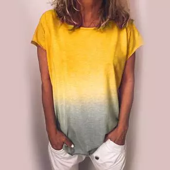 LAPA Женская футболка-туника с градиентом, повседневные повседневные топы с длинными рукавами, базовая рубашка