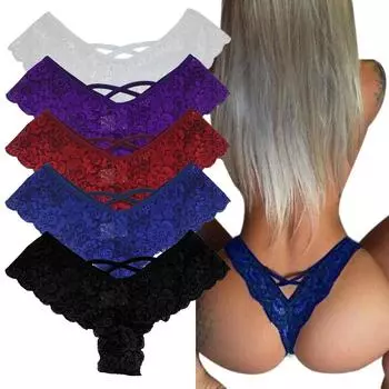 LAPA женские 4 шт. эротические трусики кружевные стринги с цветочным принтом S