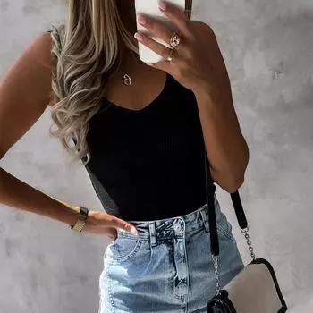 LAPA Женский однотонный базовый жилет без рукавов в рубчик, облегающие топы на бретельках