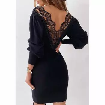 LAPA Женское кружевное облегающее мини-платье с открытой спиной