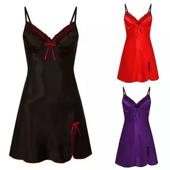 LAPA Женское платье для сна на бретелях Пижамное платье для сна XS красный