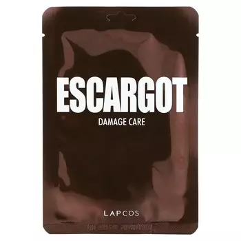 Lapcos, Escargot Sheet Beauty Mask, Damage Care, 1 sheet, 27ml (0.91fl oz)