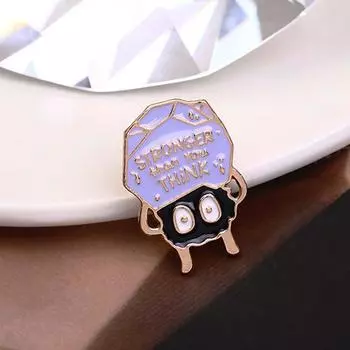 Lapel Pin Collar Brooch Stronger Soot Sprite Enamel Pin Funny Brooches Lapel Brooch Brooches Pin синий