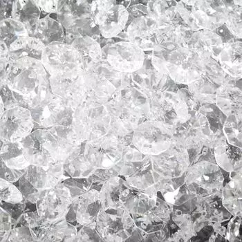 LAPHSODA Color Octagonal Glass Beads 14mm Handmade Suncatcher Parts 100 Pieces 2 Holes Transparent (150g)