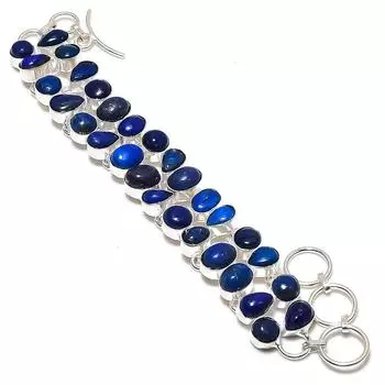 Lapis Lazuli Ethnic 925 Sterling Silver Bracelet7-8 R3f13