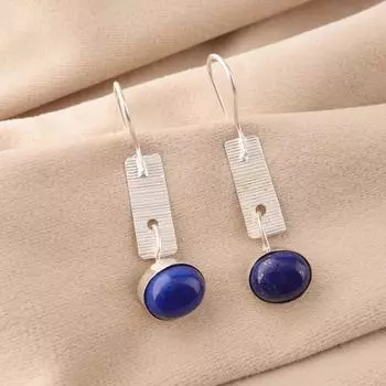 Lapis Lazuli Gemstone 925 Stamped Silver Women s Jewelry Handmade Earrings 1.9 EE-168-25