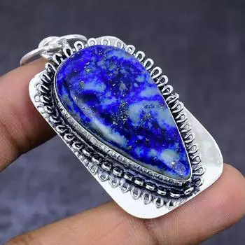 Lapis Lazuli Gemstone 925 Steling Silver Jewelry Pendant 2.25 r6N59
