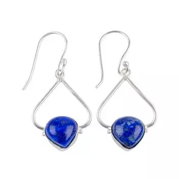Lapis Lazuli Gemstone 925 Sterling Silver Trendy Jewelry Earrings1.80 For Women EE-33-23