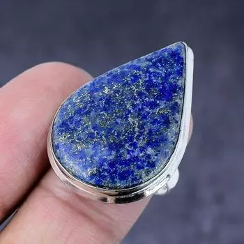 Lapis Lazuli Gemstone Handmade 925 Steling Silver Gift Jewelry Ring Size 8 O0M39