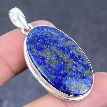 Lapis Lazuli Gemstone Handmade 925 Sterling Silver Jewelry Pendant 2.05 P6n42