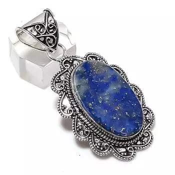 Lapis Lazuli Gemstone Handmade 925 Sterling Silver Jewelry Pendant 2.25 G0r02
