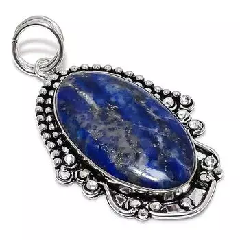 Lapis Lazuli Gemstone Handmade 925 Sterling Silver Jewelry Pendant 2.60 W2A74