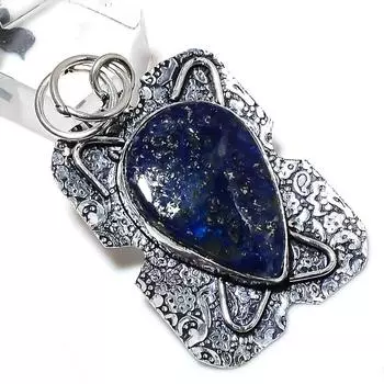 Lapis Lazuli Gemstone Handmade 925 Sterling Silver Jewelry Pendant 2.05 B9d14