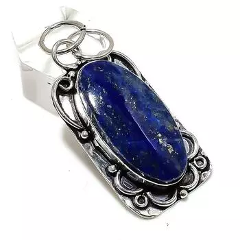 Lapis Lazuli Gemstone Handmade 925 Sterling Silver Jewelry Pendant 2.17 g0W67