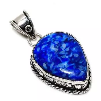 Lapis Lazuli Gemstone Handmade 925 Sterling Silver Jewelry Pendant 1.89 a3A65