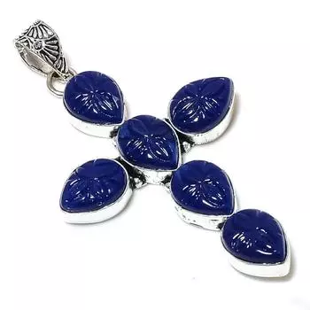 Lapis Lazuli Gemstone Handmade 925 Sterling Silver Jewelry Pendant 3.07 d5V20