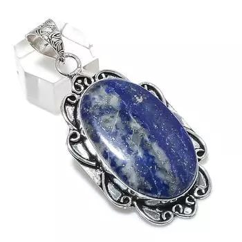 Lapis Lazuli Gemstone Handmade 925 Sterling Silver Jewelry Pendant 2.52 B7g95