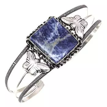 Lapis Lazuli Gemstone Handmade Jewelry Cuff Bracelets 7 Adjustable
