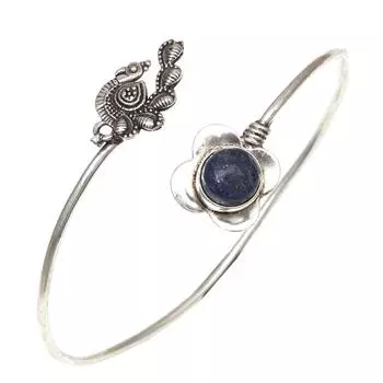 Lapis Lazuli Gemstone Handmade Silver Jewelry Cuff Bracelets 7 Adjustable