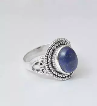 Lapis Lazuli Gemstone Ring, Solid 925 Sterling Silver Ring, Statement Ring, Bohemian Ring, Designer Ring, Handmade Ring 6