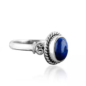 Lapis Lazuli Gemstone Solid 925 Sterling Silver Women Handmade Designer Ring Gift for Her 6