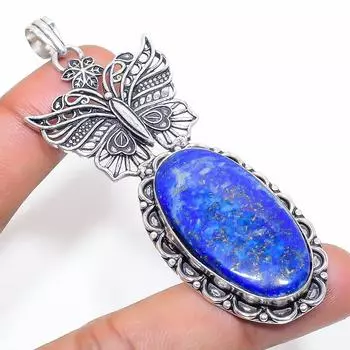 Lapis Lazuli Handmade 925 Sterling Silver Jewelry Pendant 3.15 b7D26