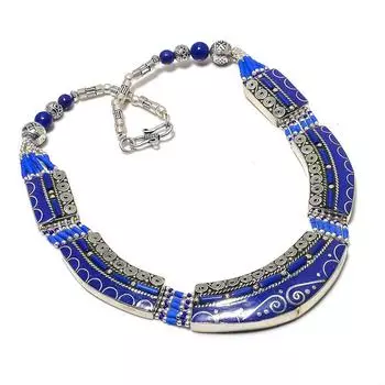 Lapis Lazuli Handmade Jewelry Necklace 18 f7t64