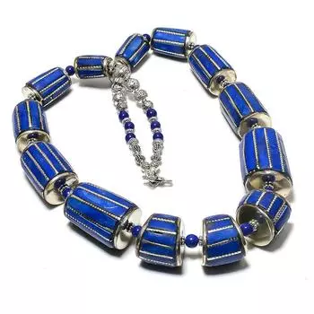 Lapis Lazuli Handmade Jewelry Necklace 18 K1d10