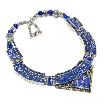 Lapis Lazuli Handmade Jewelry Necklace 18 o6u01