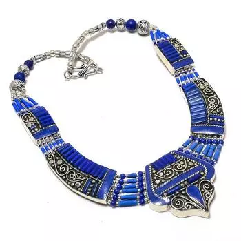 Lapis Lazuli Handmade Jewelry Necklace 18 Z2Q34