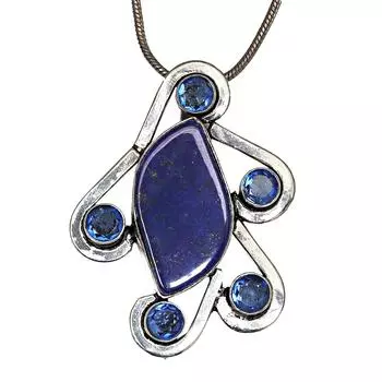 Lapis Lazuli Tanzite Gemstone Mother s Day Silver Jewelry Pendant 2