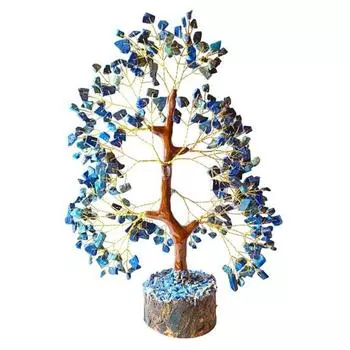 Лапис-лазурь, натуральный драгоценный камень, Древо жизни, повышение осведомленности, стабильность, бонус, хрустальный кулон, золотая проволока, 300 бусин