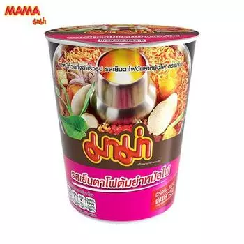 Лапша быстрого приготовления Mama Cup Yentafo Tom Yum Mohfai Flavor 60 г x 6 шт - Thai Food 60 g x 6 pcs