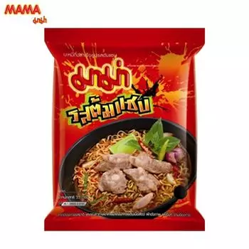 Лапша быстрого приготовления Mama Tom Saab Flavor 55 г x 6 шт / 12 шт / 24 шт - Thai Food 55 g x 6 pcs