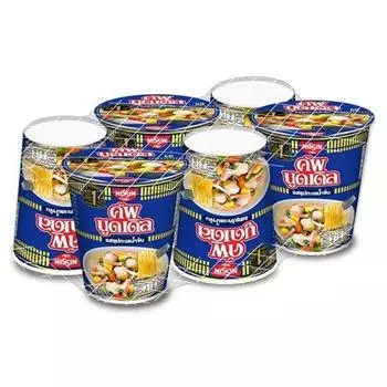 Лапша быстрого приготовления Nissin Cup Noodle со вкусом сливочного супа с морепродуктами 74 г. х 6 шт. 74 g. x 6 pcs