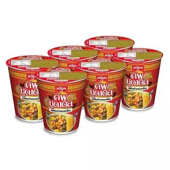 Лапша быстрого приготовления Nissin Cup Noodles Tom Yum с креветками и сливочным вкусом 77 г. х 6 шт. 77 g. x 6 pcs