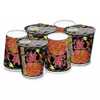 Лапша быстрого приготовления Nissin Premium Cup, лапша быстрого приготовления, корейская, со вкусом курицы и острого перца чили (Сухой тип) 71 г. х 6 шт. 71 g. x 6 pcs